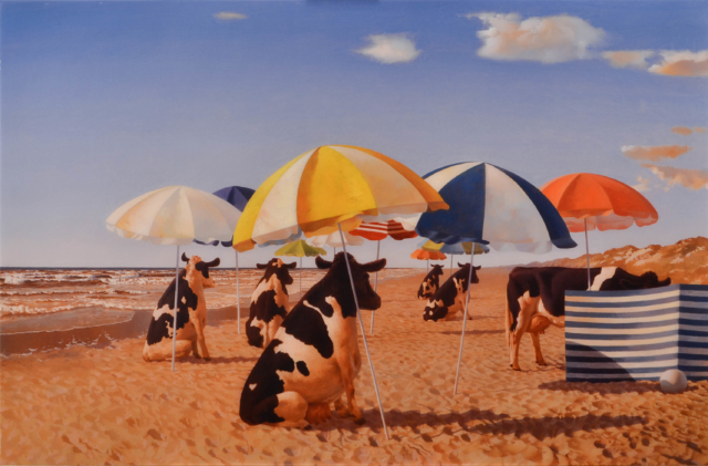 Koeien op het strand – Bas Sebus – Art center Hoorn